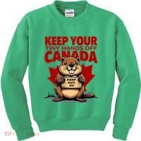 Keep Your Tiny Hands Off Canada Is Not For Sale Funny Kids Sweatshirt thumb 0