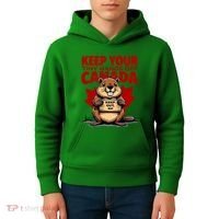 Keep Your Tiny Hands Off Canada Is Not For Sale Funny Kids Hoodie thumb 4