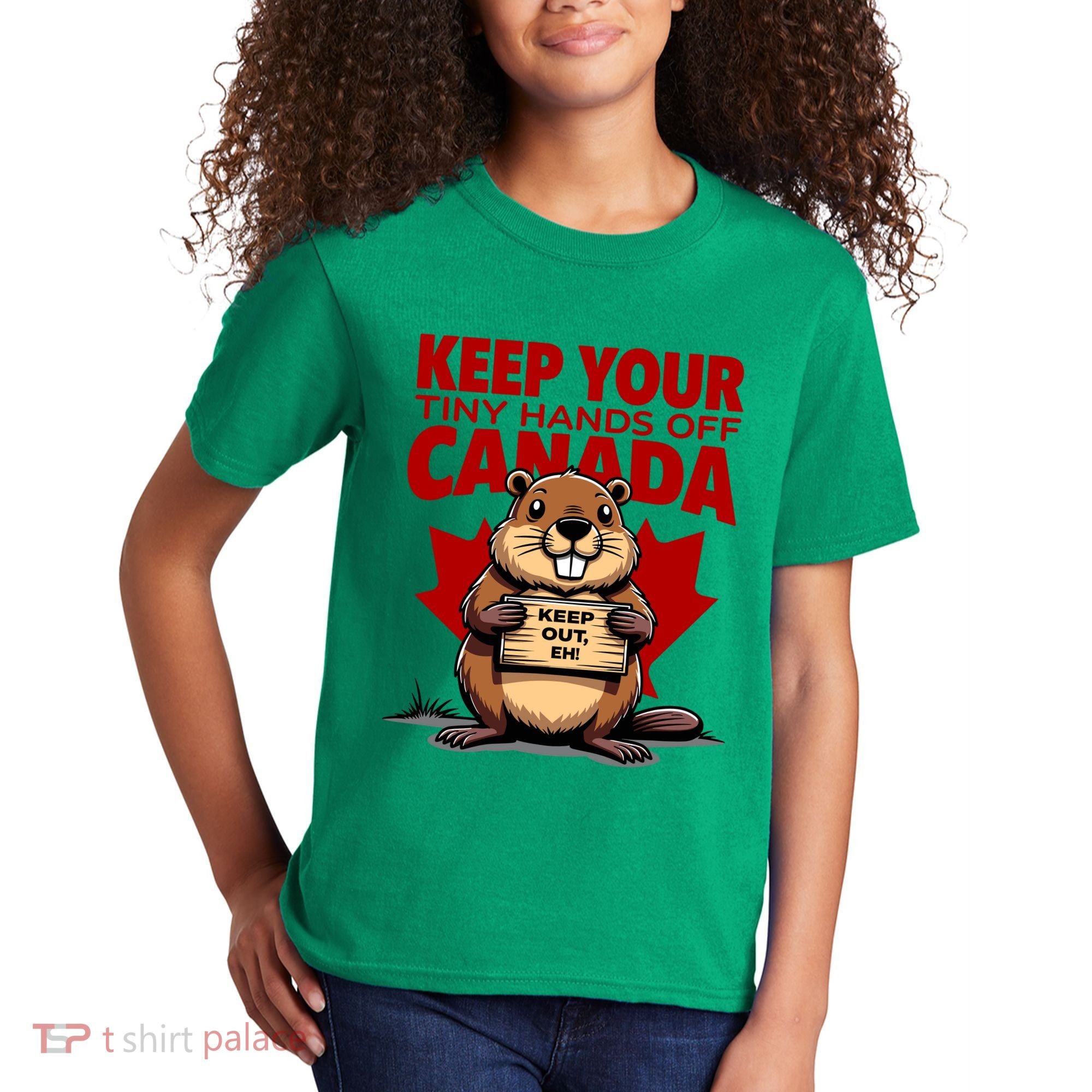 Keep Your Tiny Hands Off Canada Is Not For Sale Funny Kids T-Shirt