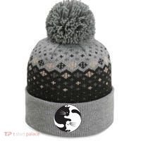 Kawaki Ying Yang Cat The Baniff Cuffed Pom Beanie thumb 0