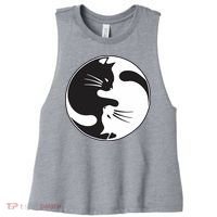 Kawaki Ying Yang Cat Women's Racerback Cropped Tank thumb 0