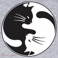Kawaki Ying Yang Cat Women's Racerback Cropped Tank thumb 2