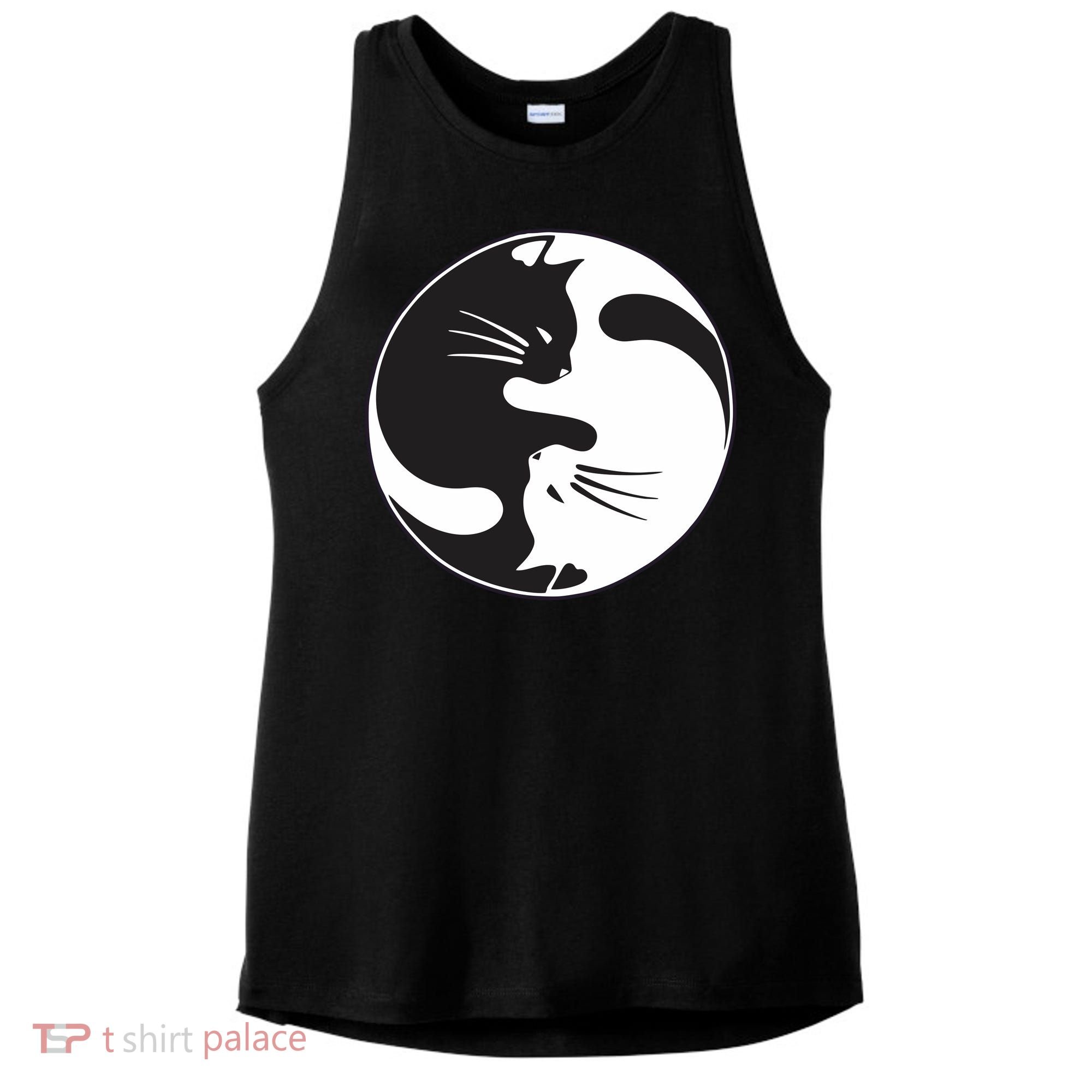 Kawaki Ying Yang Cat Ladies PosiCharge Tri-Blend Wicking Tank