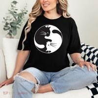 Kawaki Ying Yang Cat Comfort Colors T-Shirt thumb 2