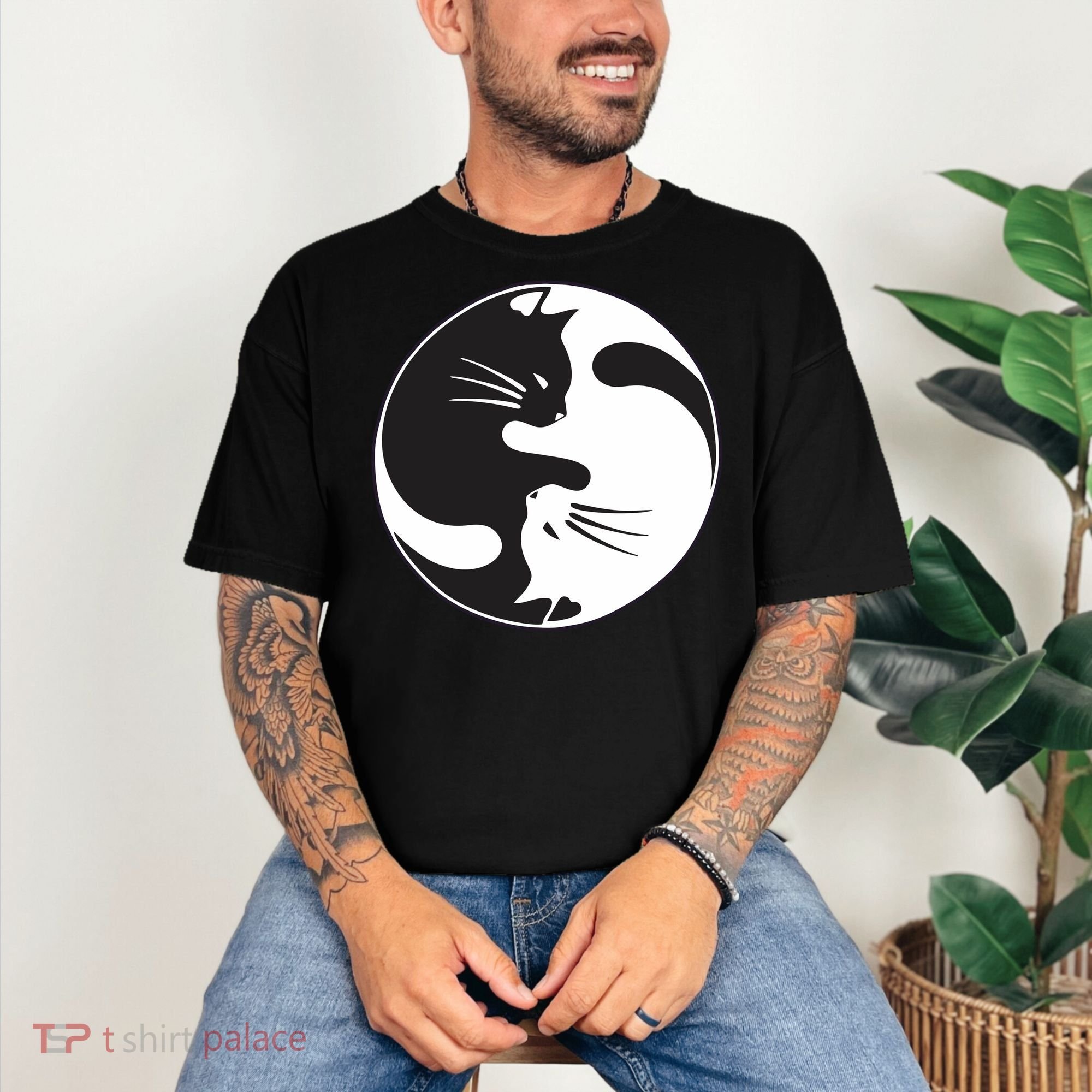 Kawaki Ying Yang Cat Comfort Colors T-Shirt
