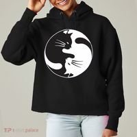 Kawaki Ying Yang Cat Ladies Heavyweight Boxy Pullover Hoodie thumb 0