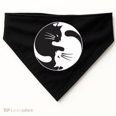 Kawaki Ying Yang Cat USA-Made Doggie Bandana