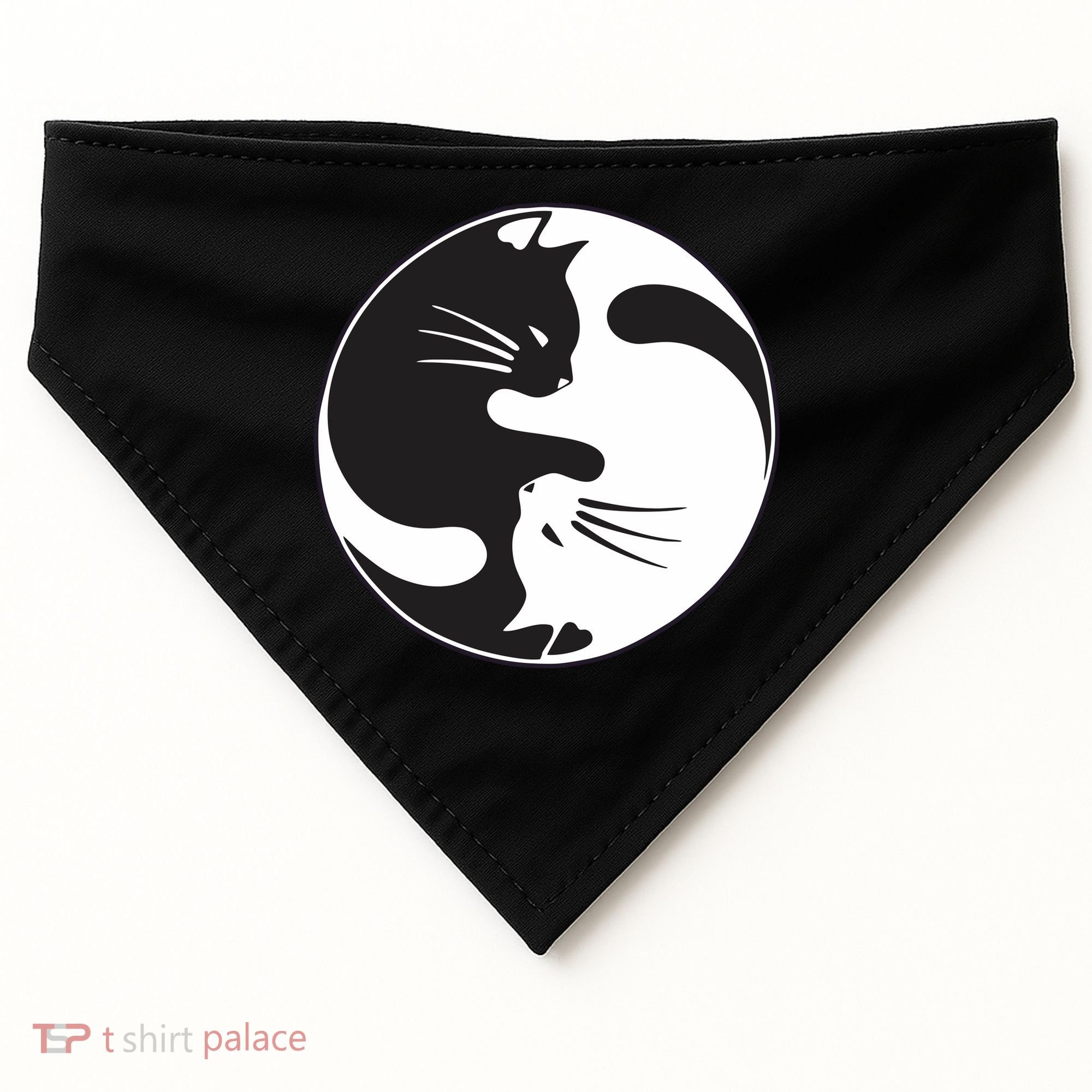 Kawaki Ying Yang Cat USA-Made Doggie Bandana