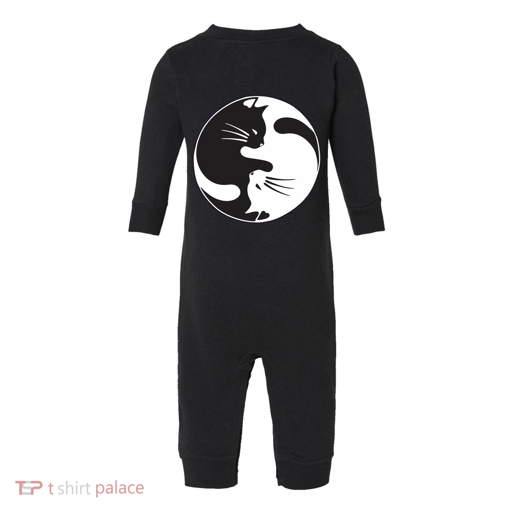 Kawaki Ying Yang Cat Infant Fleece One Piece