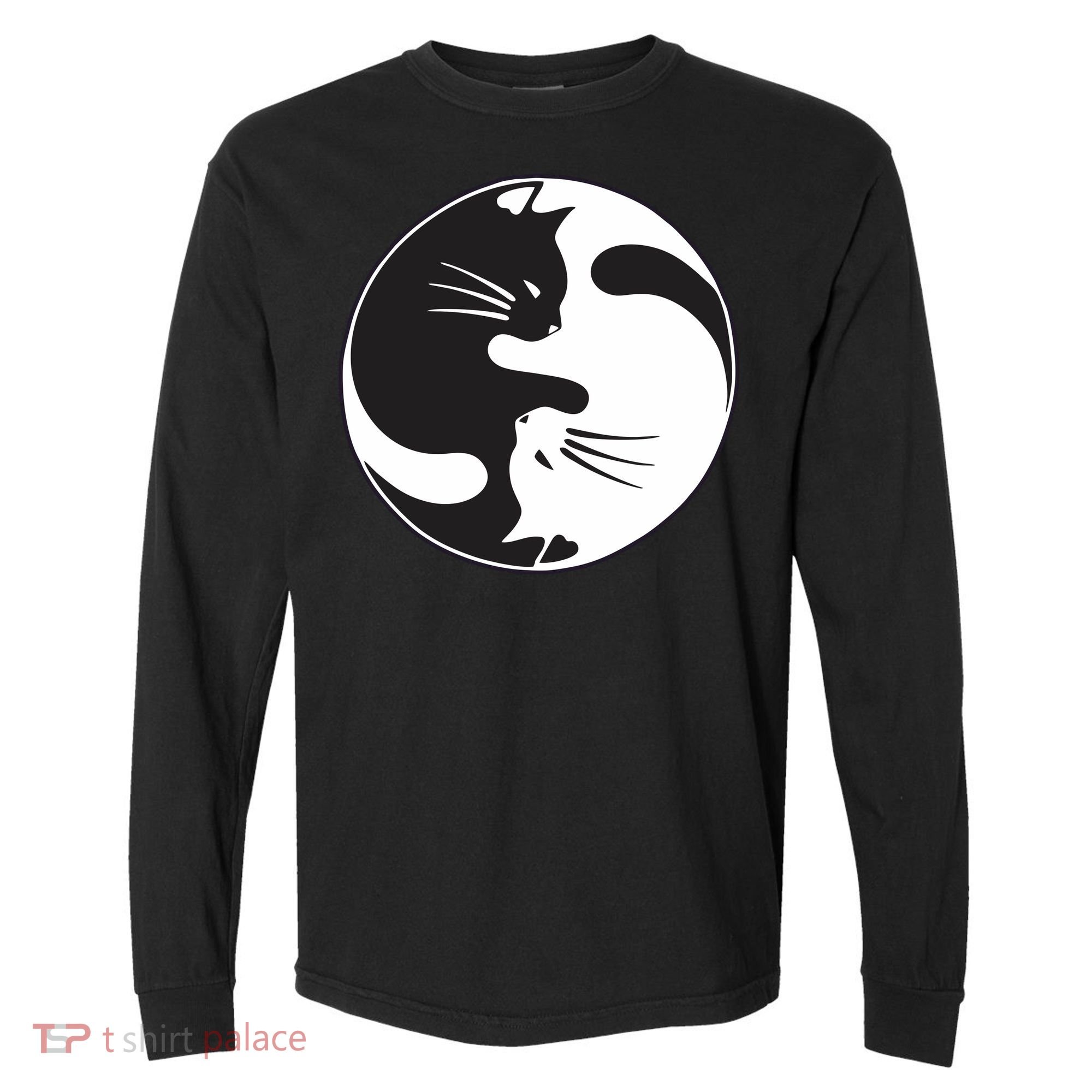 Kawaki Ying Yang Cat Comfort Colors Heavyweight Long Sleeve T-Shirt