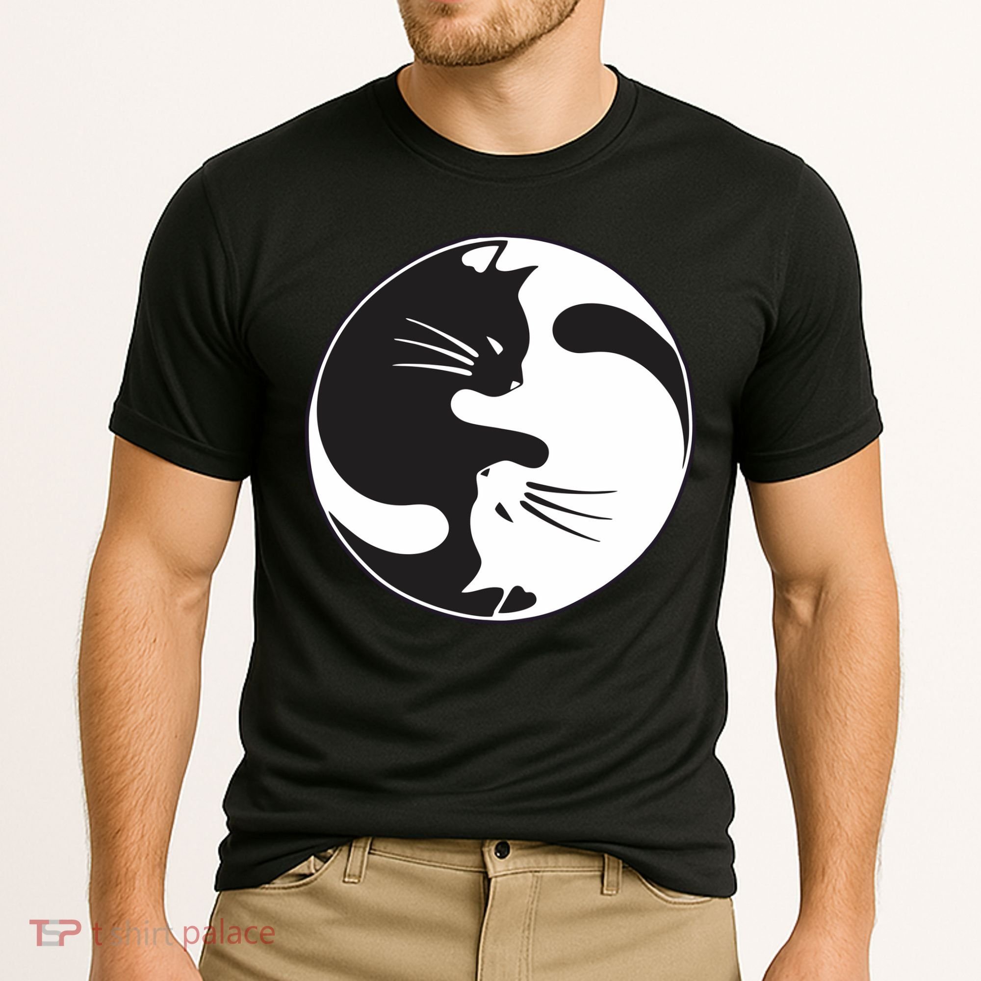 Kawaki Ying Yang Cat Cooling Performance Crew T-Shirt