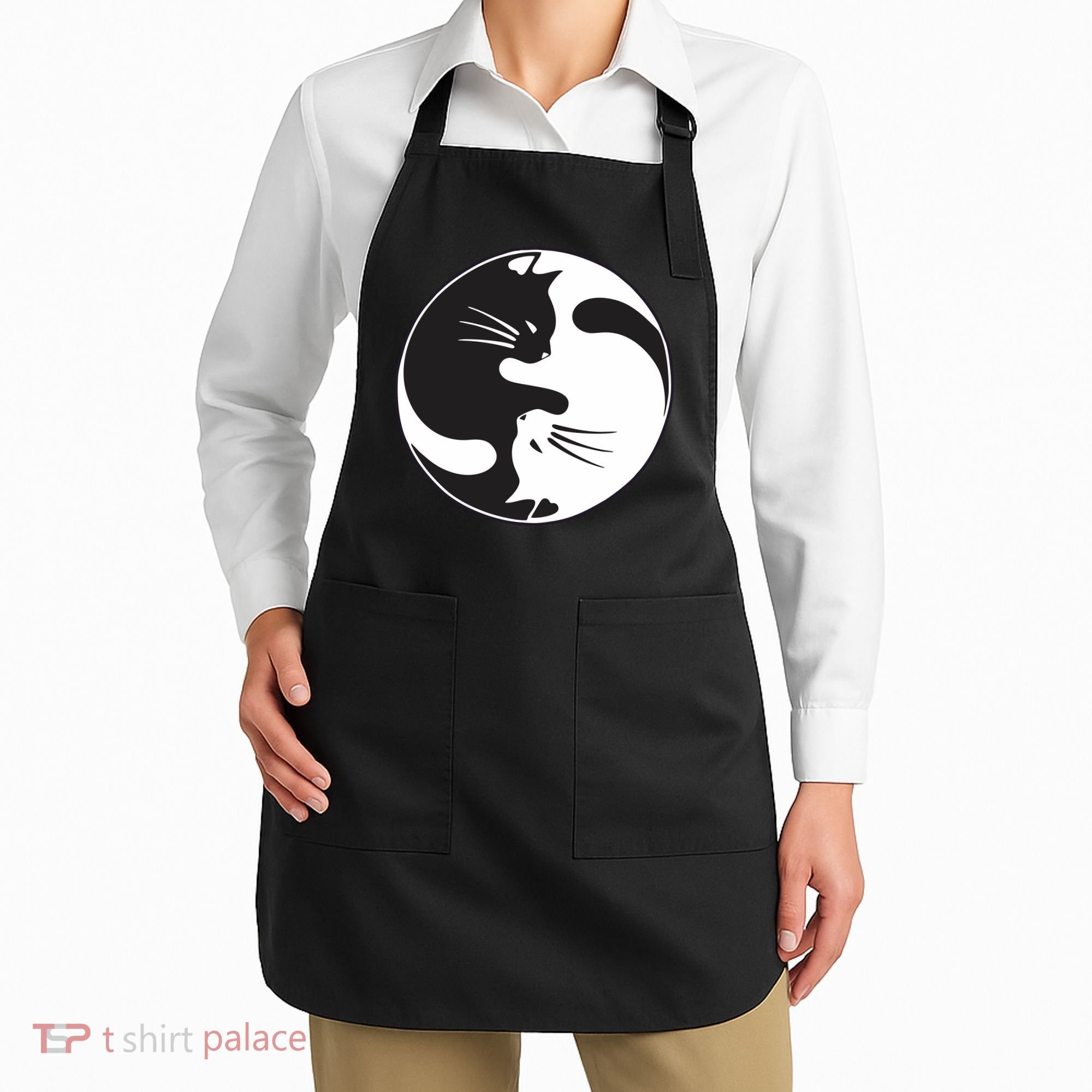 Kawaki Ying Yang Cat Apron