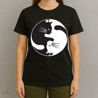 Kawaki Ying Yang Cat T-Shirt thumb 4