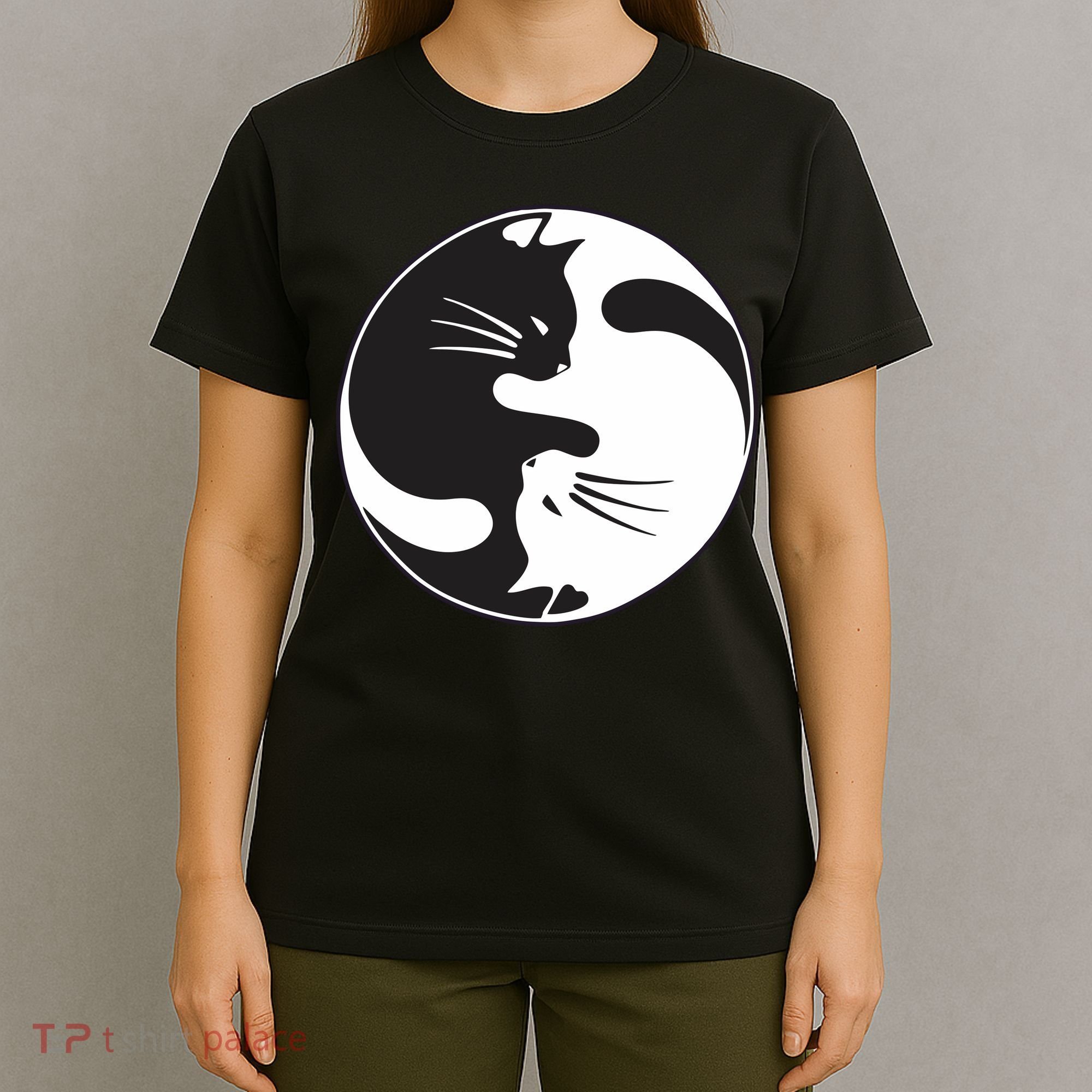 Kawaki Ying Yang Cat T-Shirt