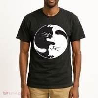 Kawaki Ying Yang Cat Tall T-Shirt thumb 2