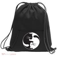 Kawaki Ying Yang Cat Sweatshirt Cinch Pack Bag thumb 0