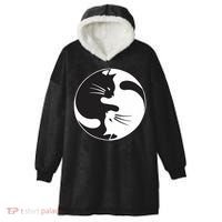 Kawaki Ying Yang Cat Hooded Wearable Blanket thumb 0