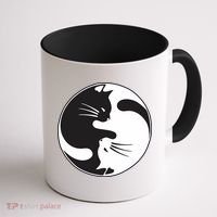 Kawaki Ying Yang Cat Coffee Mug thumb 1