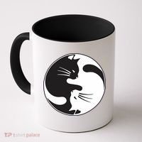 Kawaki Ying Yang Cat Coffee Mug thumb 0