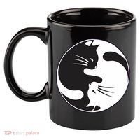 Kawaki Ying Yang Cat 11oz C Handle Ceramic Mug thumb 2