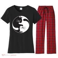 Kawaki Ying Yang Cat Women's Flannel Pajama Set thumb 0
