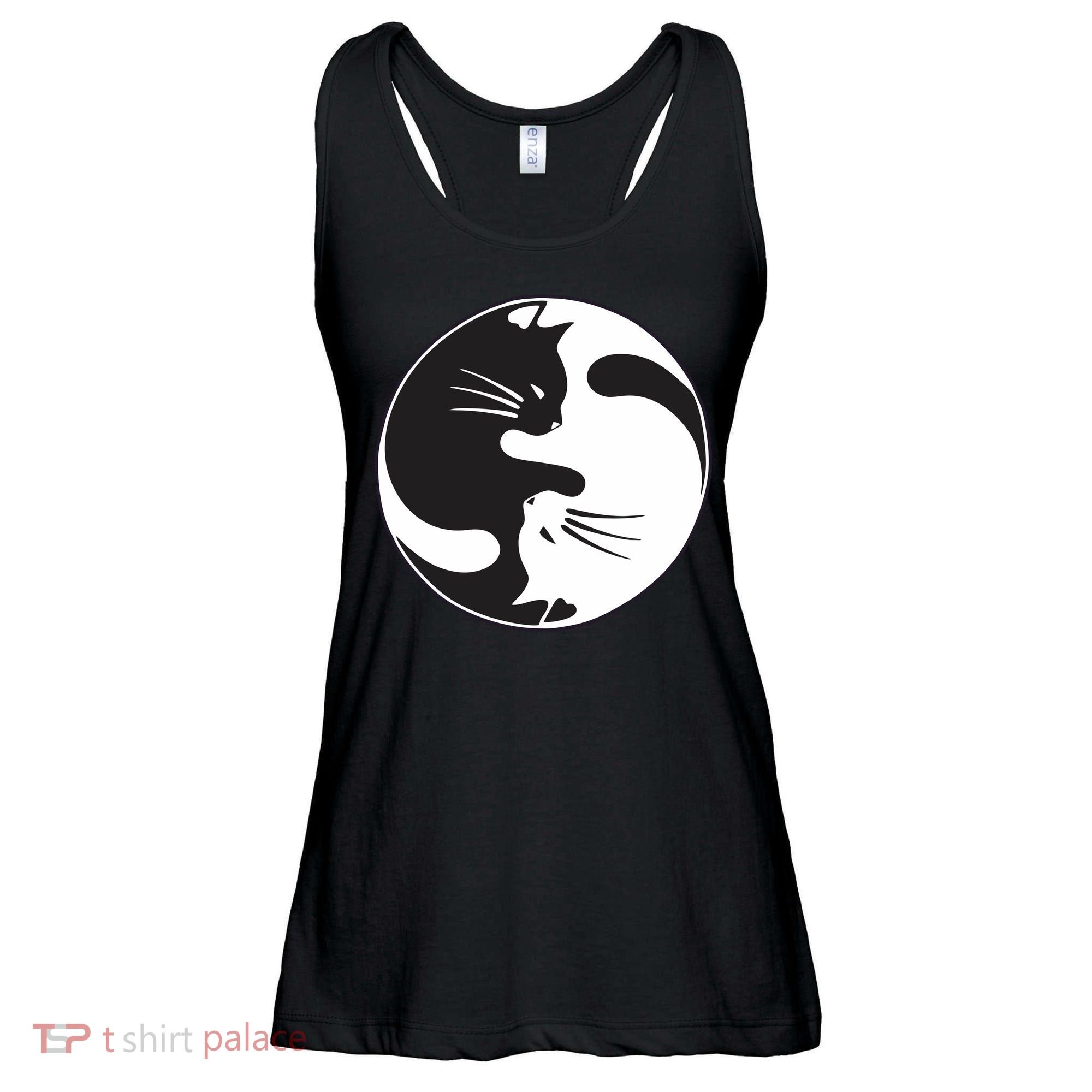 Kawaki Ying Yang Cat Ladies Essential Flowy Tank