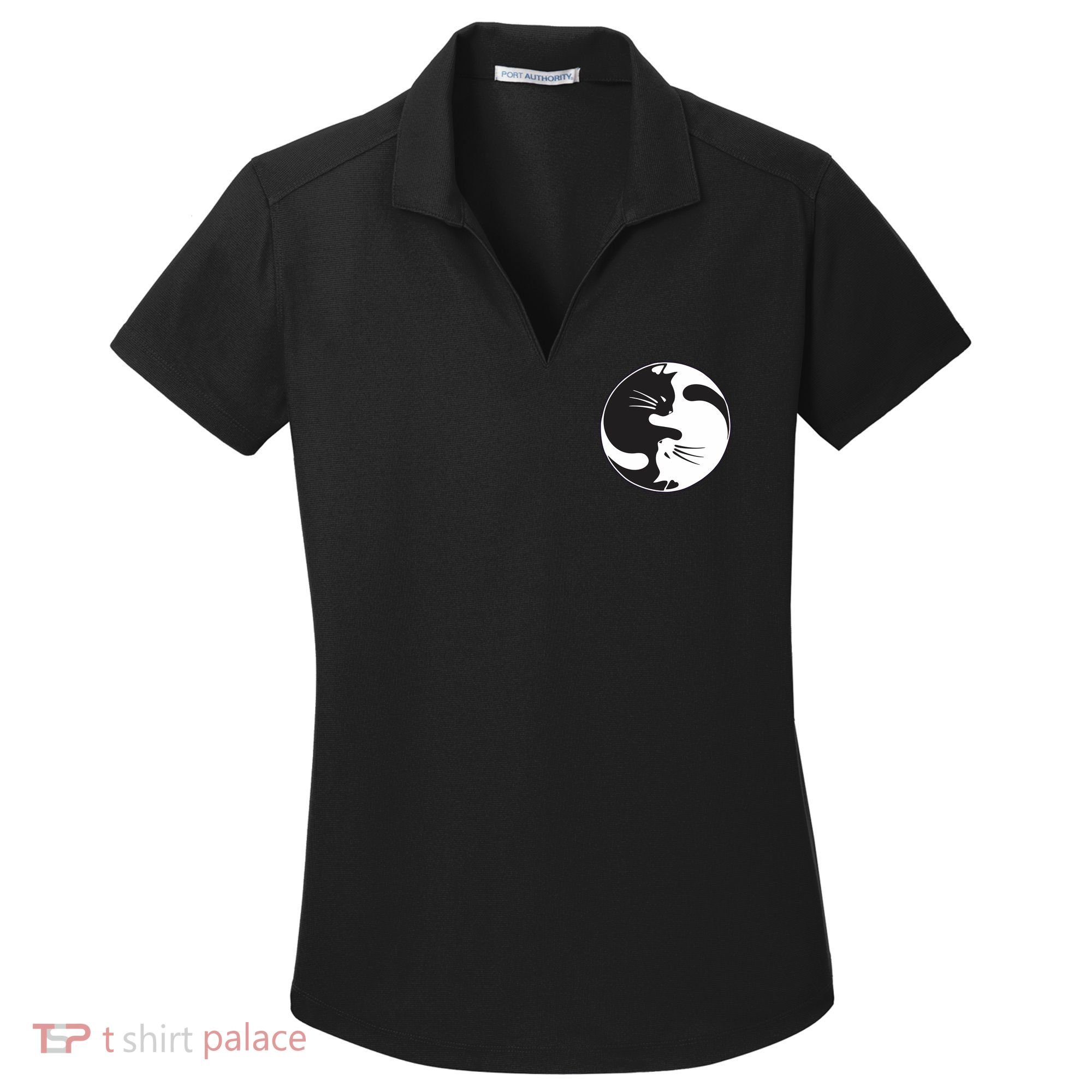 Kawaki Ying Yang Cat Women's Dry Zone Grid Polo