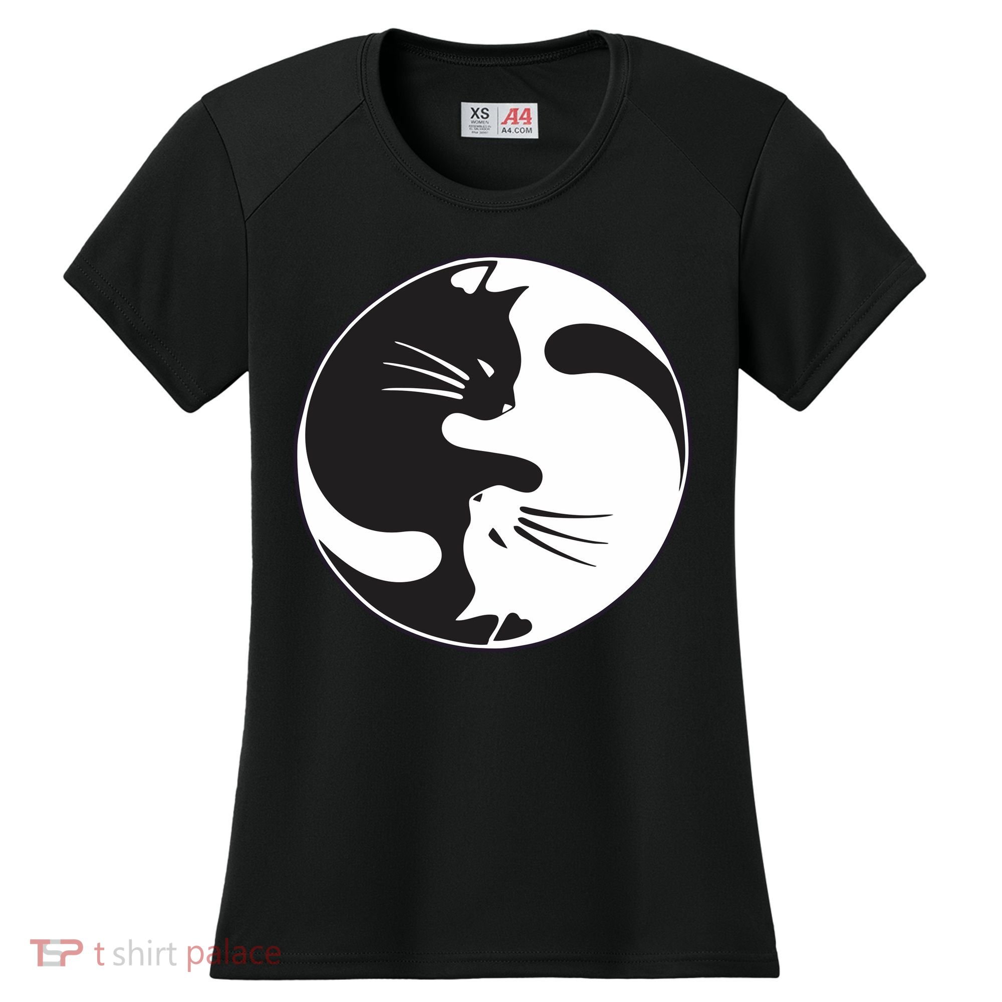 Kawaki Ying Yang Cat Women's Cooling Performance Crew T-Shirt