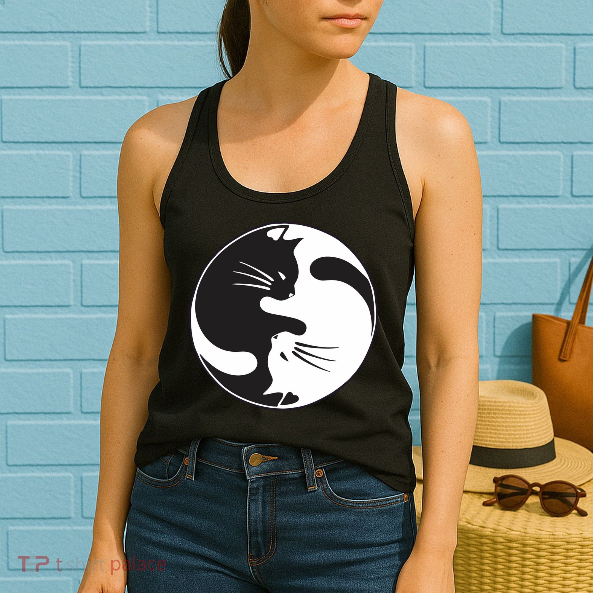 Kawaki Ying Yang Cat Women's Tank Top