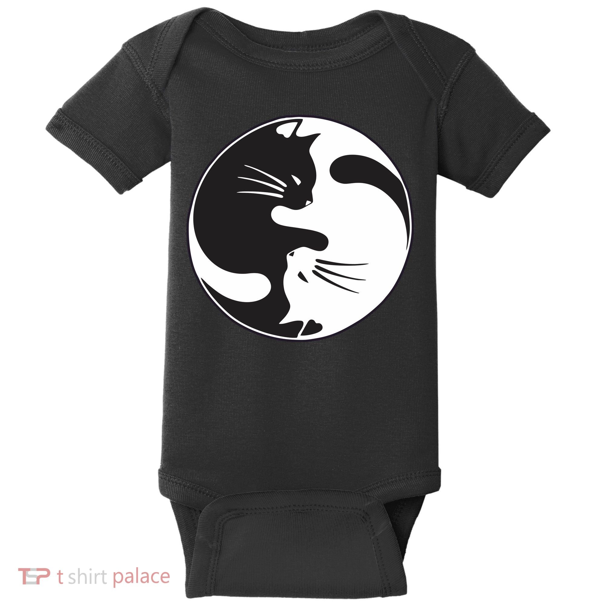 Kawaki Ying Yang Cat Baby Bodysuit