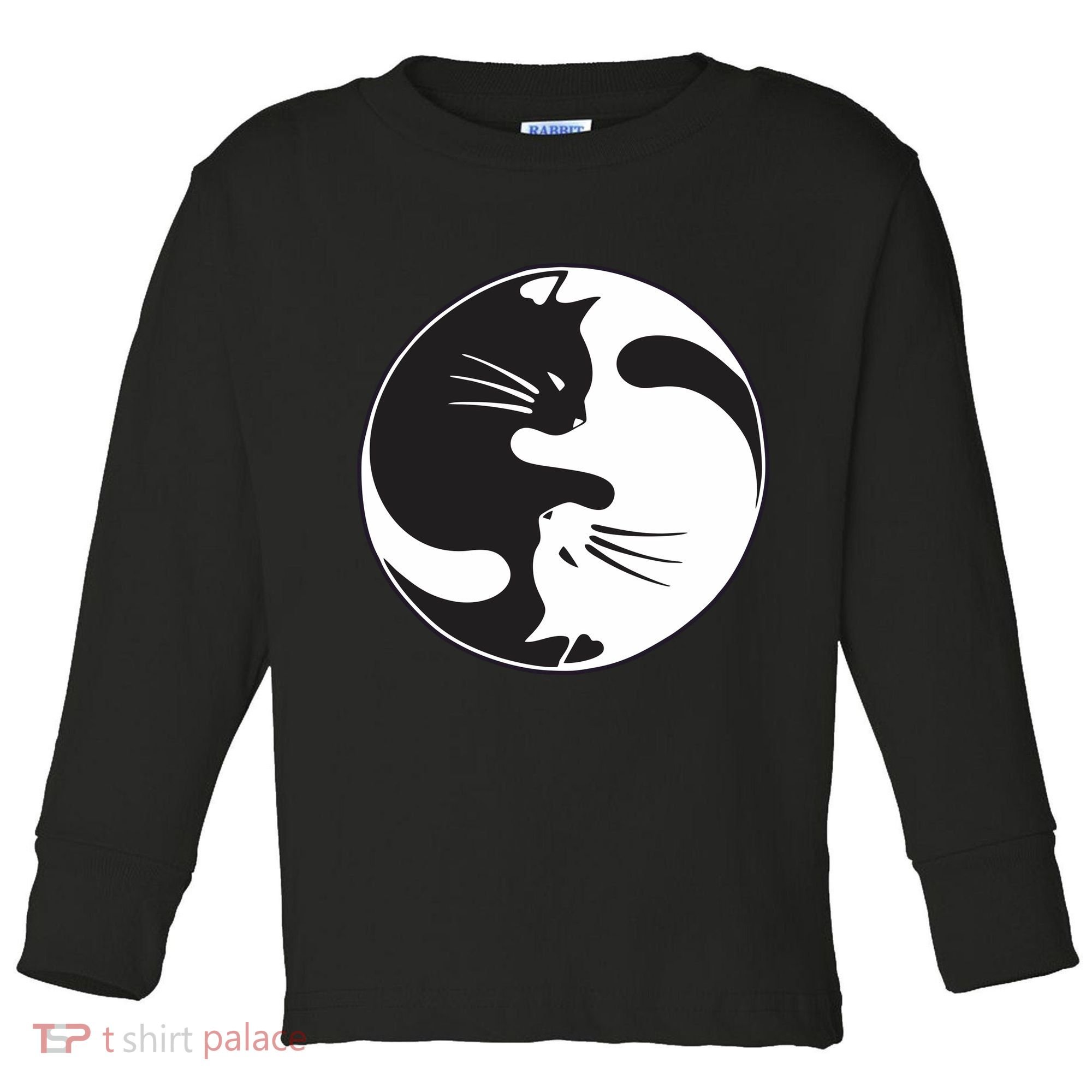 Kawaki Ying Yang Cat Toddler Long Sleeve Shirt