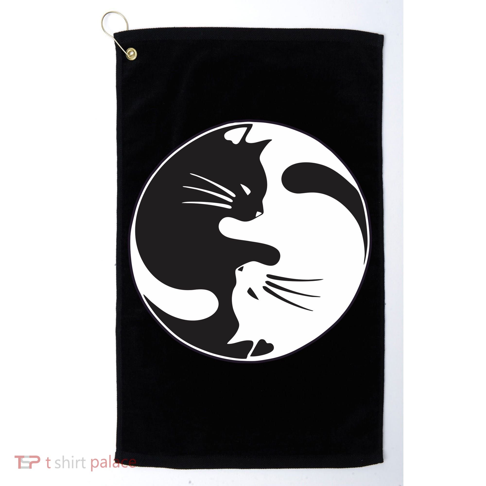 Kawaki Ying Yang Cat Golf Towel