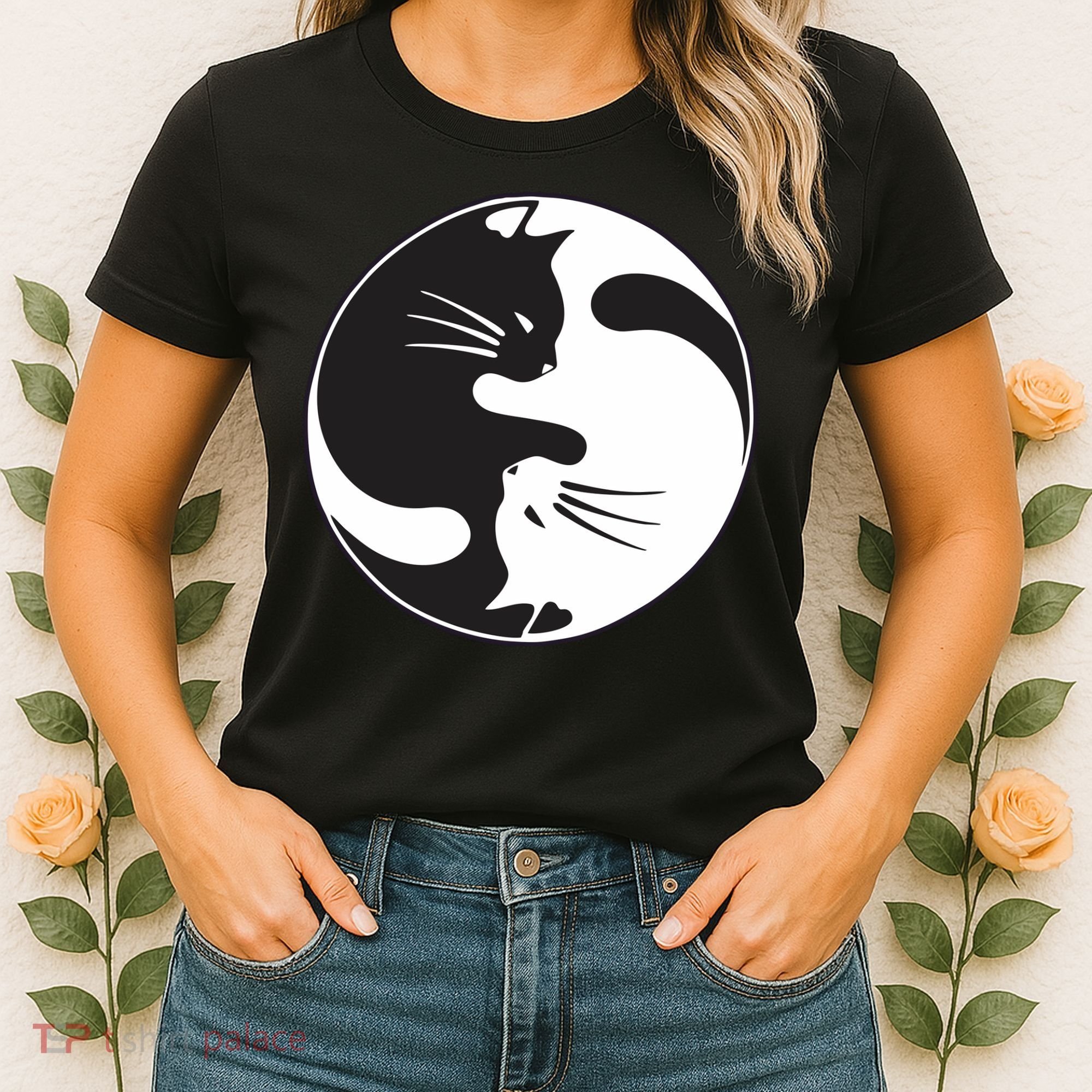 Kawaki Ying Yang Cat Women's T-Shirt