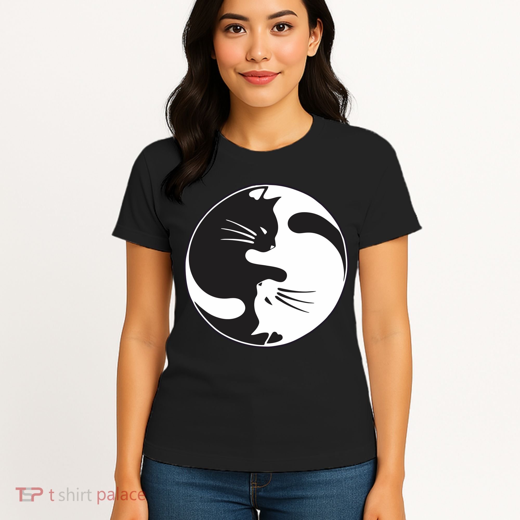 Kawaki Ying Yang Cat Women's T-Shirt
