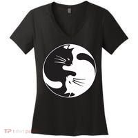 Kawaki Ying Yang Cat Women's V-Neck T-Shirt thumb 0