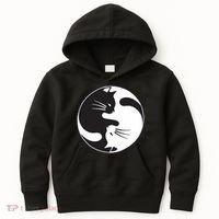 Kawaki Ying Yang Cat Kids Hoodie thumb 0