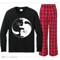 Kawaki Ying Yang Cat Kids Long Sleeve Plaid Pajama Set thumb 0