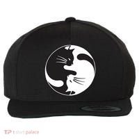 Kawaki Ying Yang Cat Wool Snapback Cap thumb 0