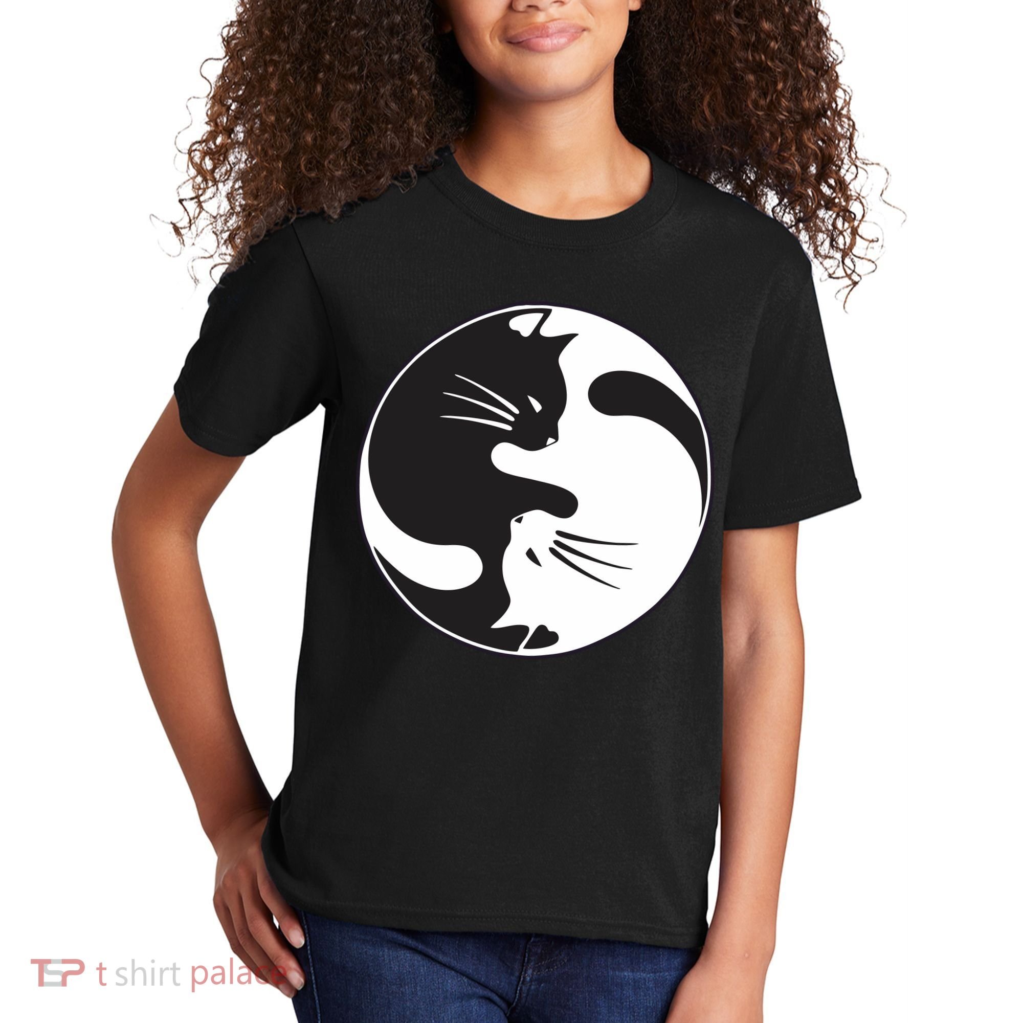 Kawaki Ying Yang Cat Kids T-Shirt