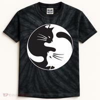 Kawaki Ying Yang Cat Kids Tie-Dye T-Shirt thumb 0