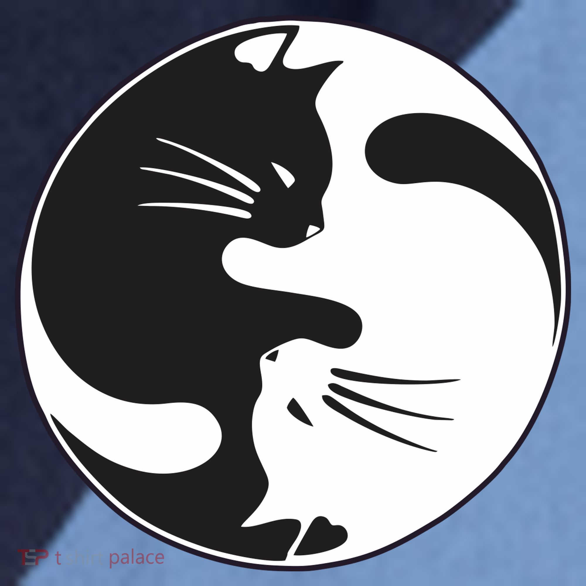 Kawaki Ying Yang Cat Raglan Baseball Sleeve Shirt