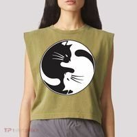 Kawaki Ying Yang Cat Garment-Dyed Women's Muscle Tee thumb 2