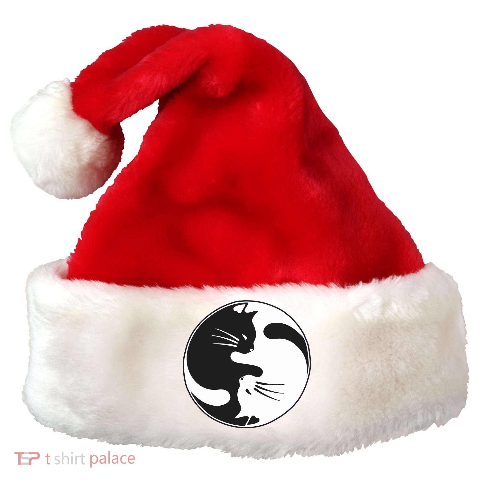 Kawaki Ying Yang Cat Santa Hat