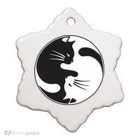 Kawaki Ying Yang Cat Ceramic Ornament thumb 0