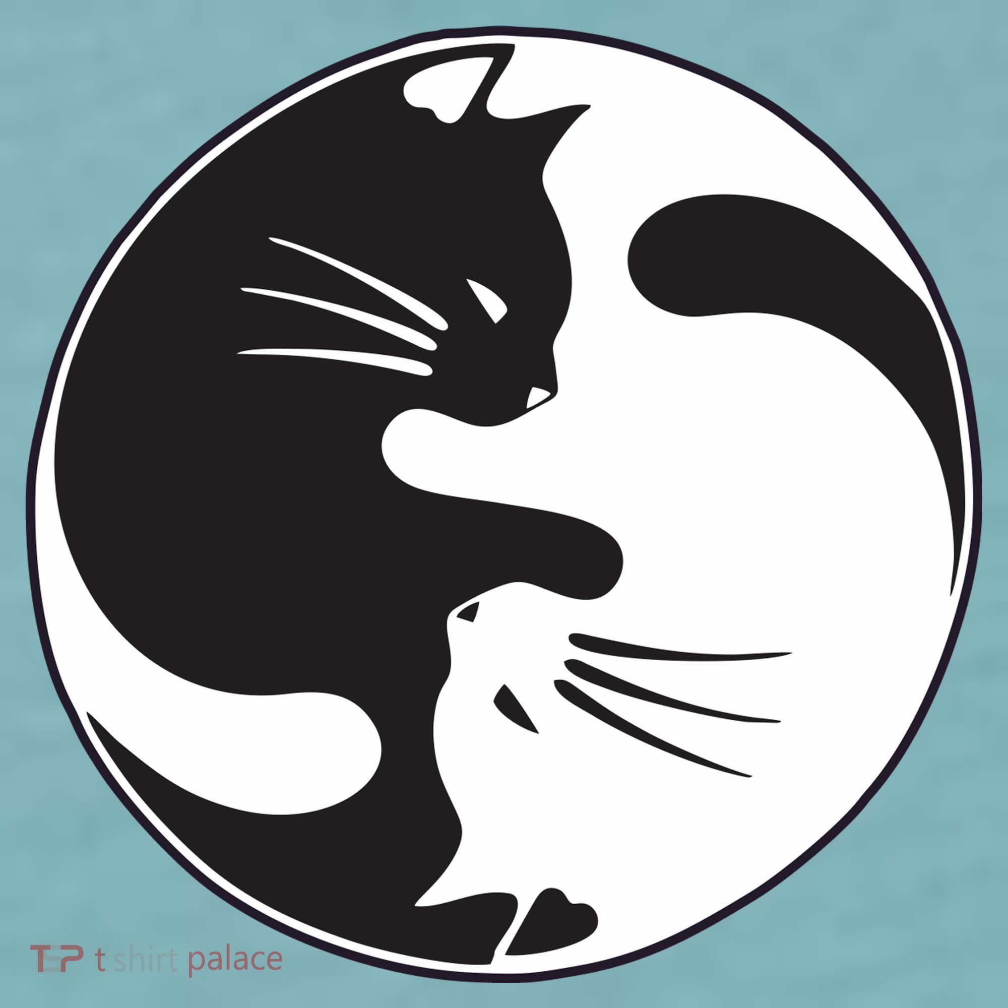 Kawaki Ying Yang Cat Sueded Cloud Jersey T-Shirt