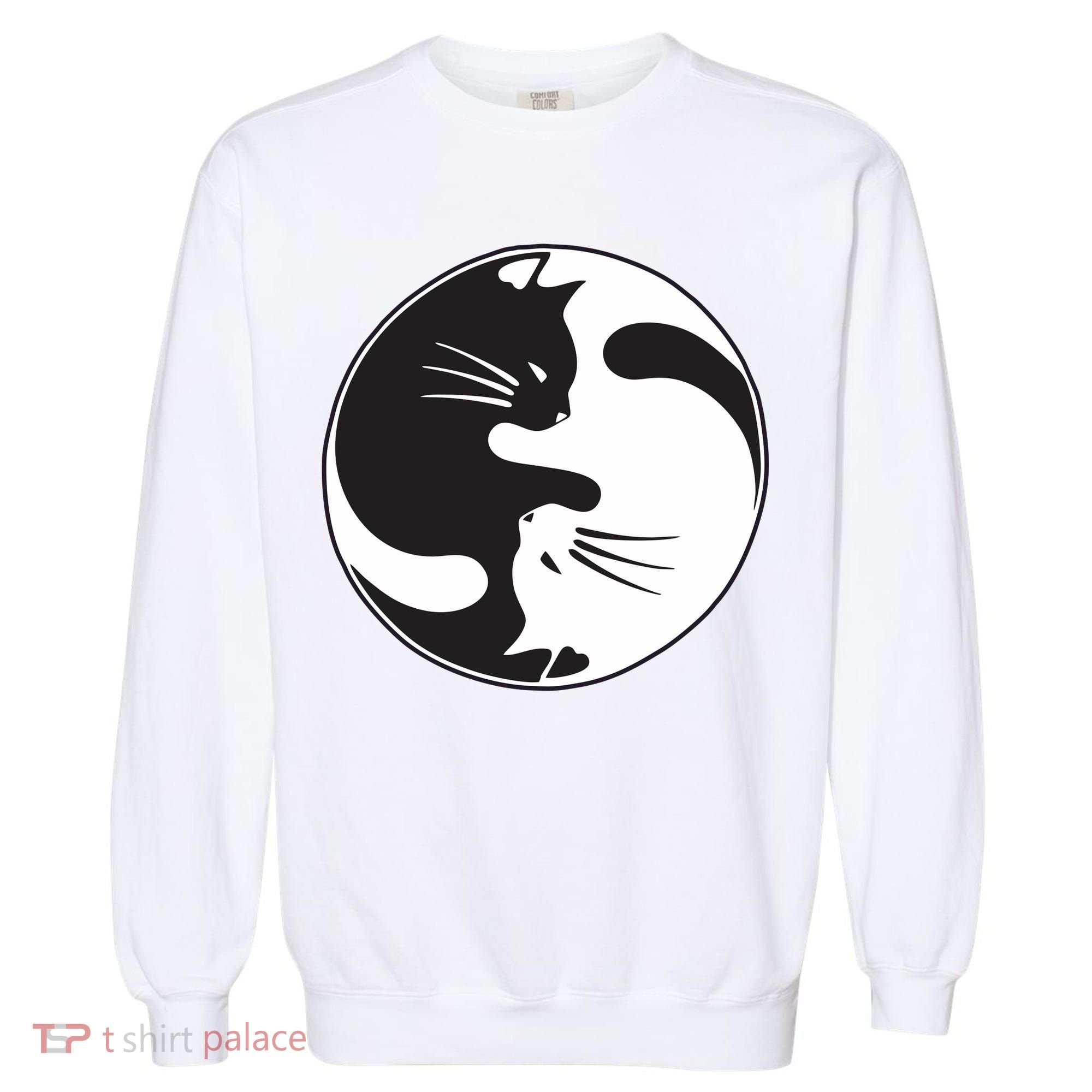 Kawaki Ying Yang Cat Garment-Dyed Sweatshirt