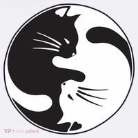 Kawaki Ying Yang Cat Comfort Colors Garment-Dyed Hooded Sweatshirt thumb 2