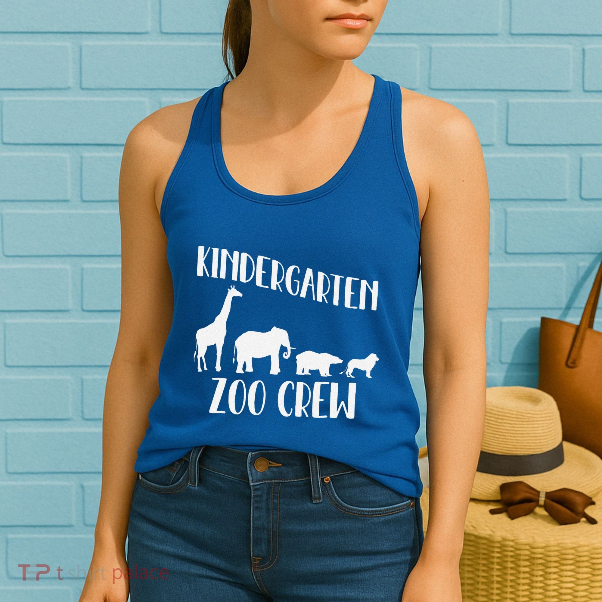 Kindergarten Zoo Crew Funny Circus Animal Lover Back School Women's Tank Top