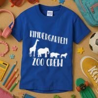 Kindergarten Zoo Crew Funny Circus Animal Lover Back School Kids T-Shirt thumb 3