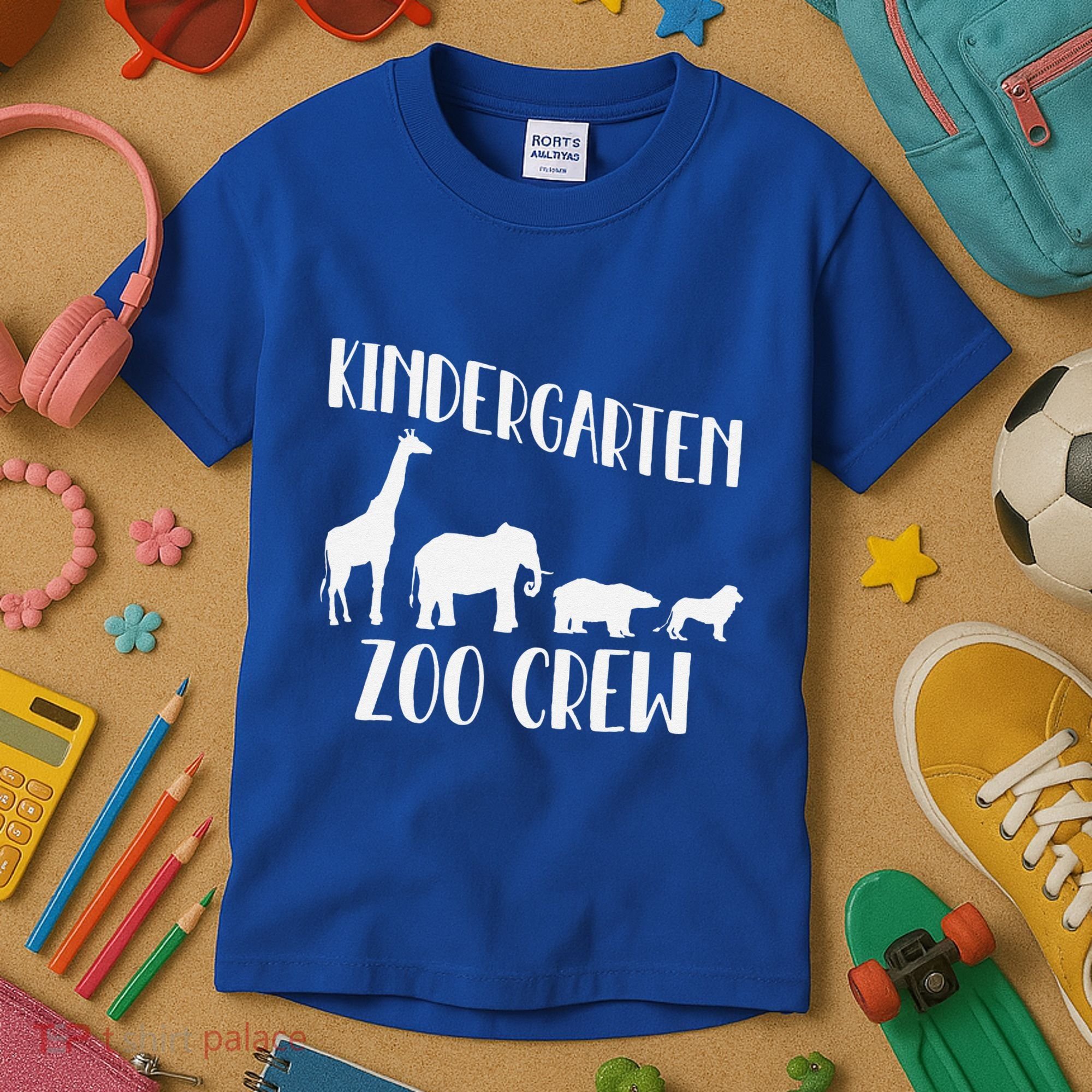 Kindergarten Zoo Crew Funny Circus Animal Lover Back School Kids T-Shirt